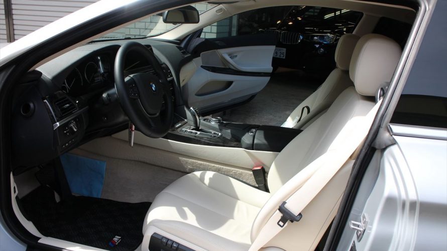 BMW 650i アイボリーの上質なインテリア・・ええ、やはりやはりのインテリアコーティング案件でございます。